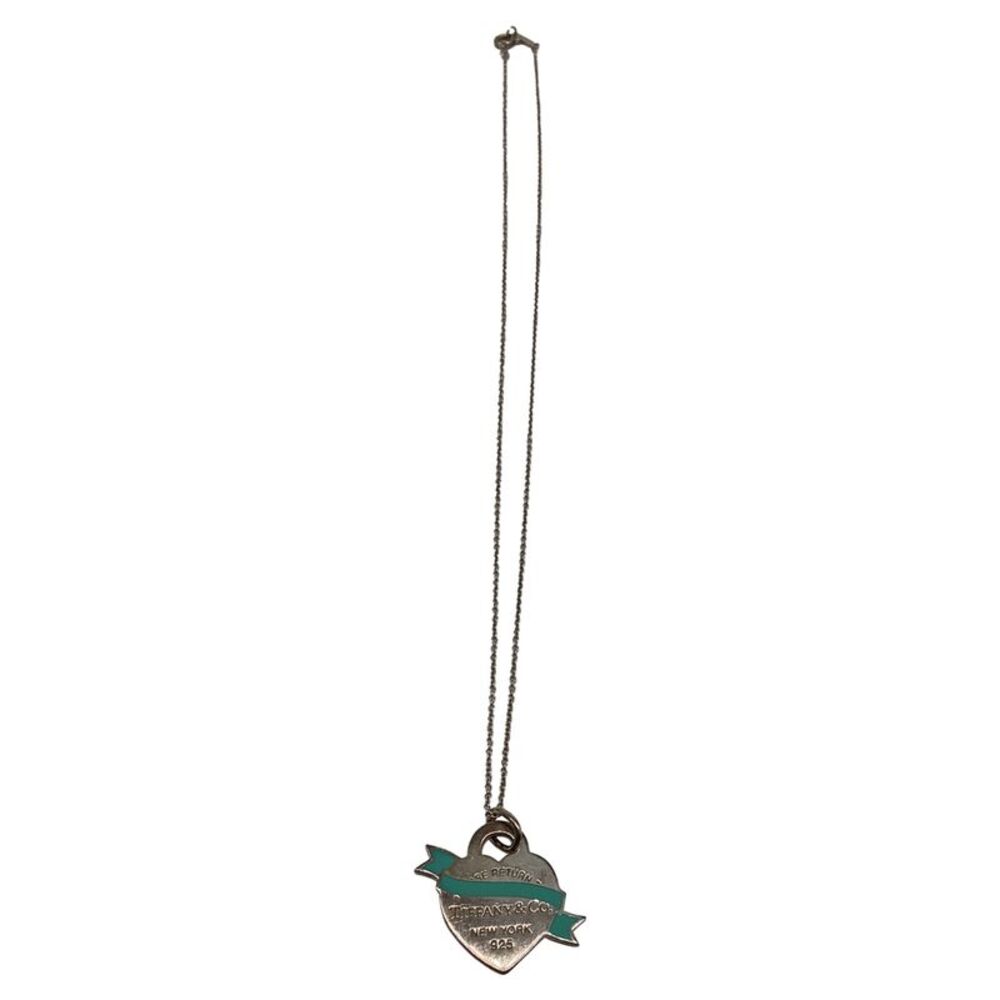 Tiffany & Co. Return to Tiffany Banner Heart Tag Necklace in Sterling Silver